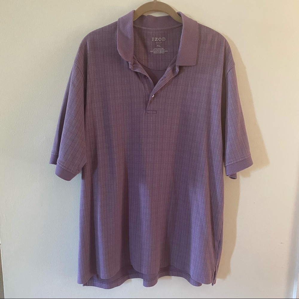 IZOD GOLF Purple Polo Shirt Adult Men's XL Extra Large Outdoor Soft Cotton Blend